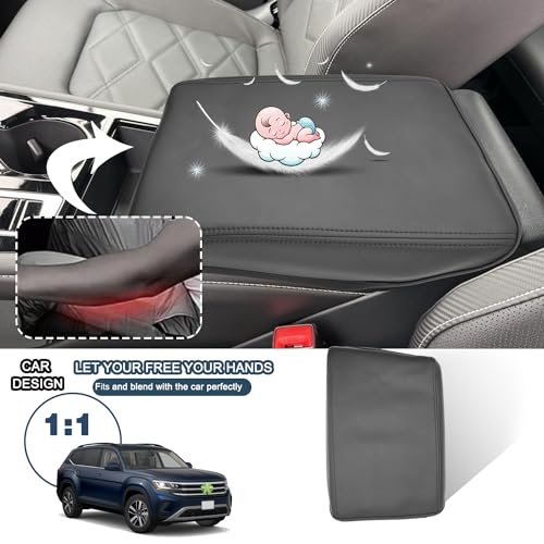 2026 Atlas Cross Sport Armrest Cover for Volkswagen Atlas 2026 Accessories Center Console Cover 2024 Atlas Armrest Cover Protector Compatible with 2024 2025 2026 VW Volkswagen Atlas Cross Sport