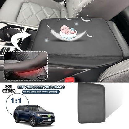 2026 Atlas Cross Sport Armrest Cover for Volkswagen Atlas 2026 Accessories Center Console Cover 2024 Atlas Armrest Cover Protector Compatible with 2024 2025 2026 VW Volkswagen Atlas Cross Sport