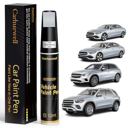 922) Cirrus Silver Metallic Touch Up Paint Compatible with Mercedes-Benz, Exact Match Car Paint Pen Automotive Scratch Repair Remover Kit Quick & Easy Solution for Vehile Chips and Nicks