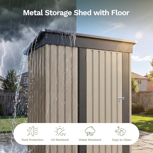 5x3 FT Outdoor Storage Shed with Floor Frame