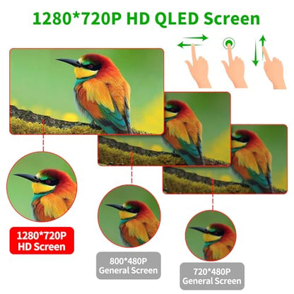QLED Screen Upgrade] 7" Double Din Car Stereo with Dash Cam