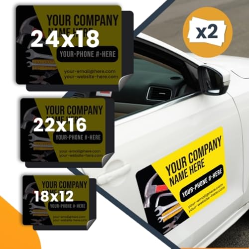 Builder and Contractor Customizable Car Magnets and Decals (2 Count)