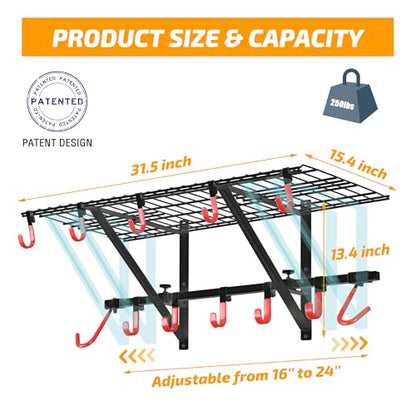 Garage Wall Shelving 1 Pack Includes 2 Bike Hooks
