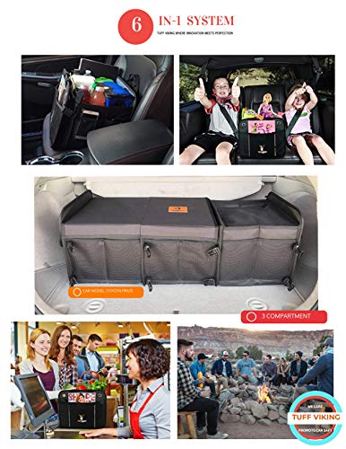 Convertible Large 3 Compartment SUV Trunk Organizer with Cover
