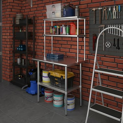 Stainless Steel Work Table Double Tier Overshelf (2 Count)