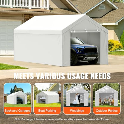 Carport Replacement Canopy Top Cover + Sidewall 10 x 20 ft