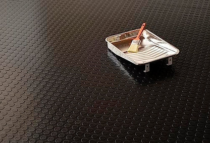 Large Coin Pattern Vinyl Garage Floor Protector Mat