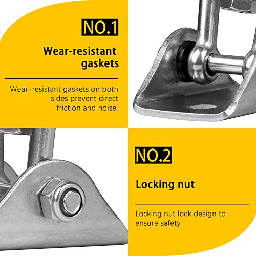 Heavy Duty Swing Hangers for Wooden Sets 2000 LB Capacity Hammock Hanger 360 Swivel Stainless Steel Swing Hardware Accessories 2 Packs for Porch Playground Yoga Heavy Bag (4 Count)