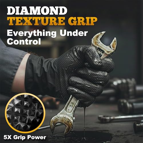 Heavy Duty Black Industrial Nitrile Gloves (100 Count)