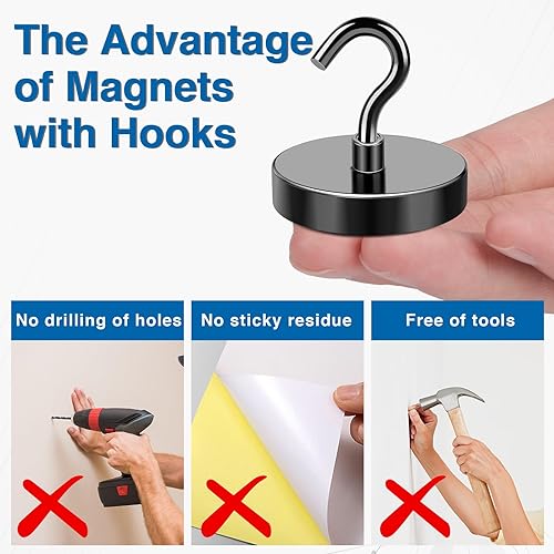Magnetic Hooks Heavy Duty (12 Count)
