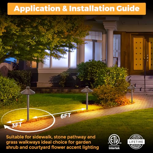 Solid Brass Low Voltage Landscape Pathway Lights (4 Count)