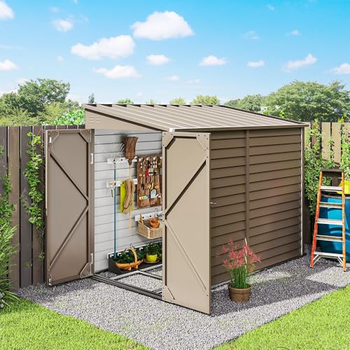 4.6' x 9' Steel Outdoor Storage Shed Waterproof Lean