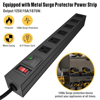 Power Tool Organizer with Charging Station Wall Mount