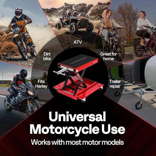 1100 Lbs Motorcycle Lift Jack with Dolly Wheel