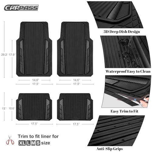 Heavy Duty Rubber Car Mats Metallic