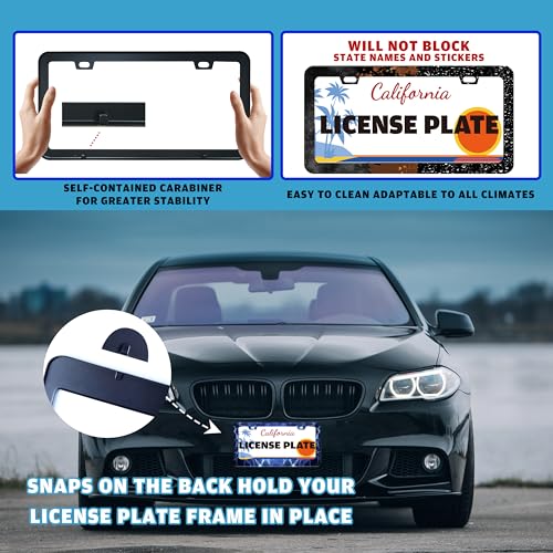Blue Lightning License Plate Frame Funny Thunder License Plate Holder