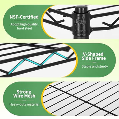 Storage Shelves 6 Tier Metal Shelves Adjustable Garage Shelving Wire Shelving Unit Capacity 2100LBS with Wheels for Kitchen