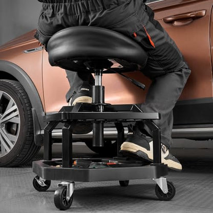 Industrial Black Pneumatic Garage Seat