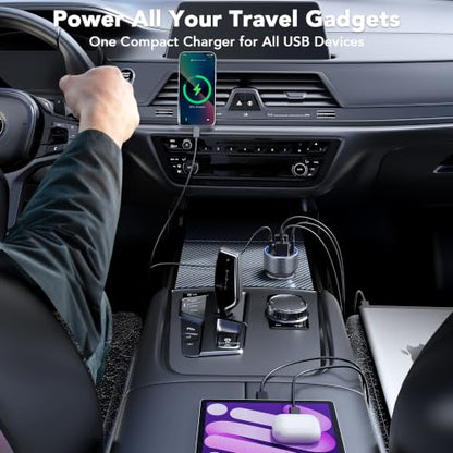 4 Port USB C Car Charger Fast Charging