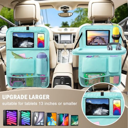 2Pack Car Backseat Organizer with Foldable Table Tray (2 Count)