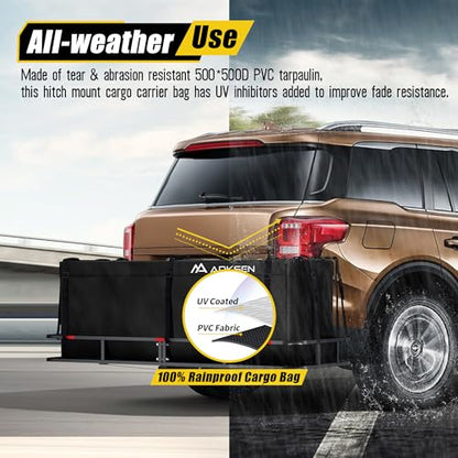 Hitch Cargo Carrier Bag with Lock for 24" x 60" Baskets Waterproof 16.4 Cubic Feet Large Capacity Luggage Storage