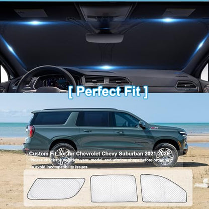 8pcs Thicken Sun Shades for Chevrolet Chevy Suburban 2021