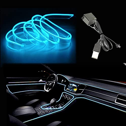El Wire Ice Blue Interior Car LED Strip Lights