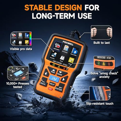 NT301 OBD2 Scanner Live Data Professional Mechanic OBDII Diagnostic Code Reader Tool for Check Engine Light