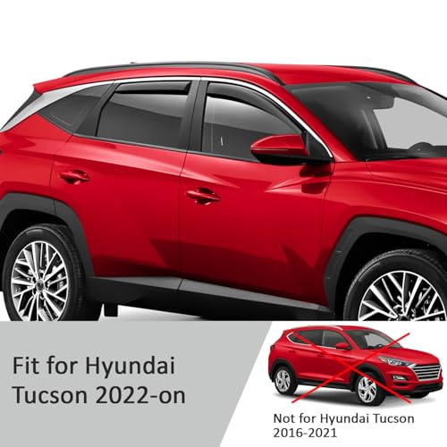 in Channel Extra Durable Rain Guards for Hyundai Tucson 2022 (4 Count)