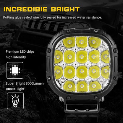 4 Inch 160W Round LED Offroad Lights Driving Spotlights Fog Light