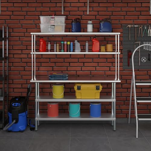 Stainless Steel Work Table with 2 Shelves