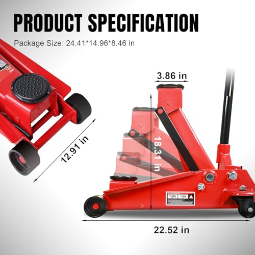 Heavy Duty Hydraulic Car Floor Jack with Quick Lift Pump for All Terrain Vehicles
