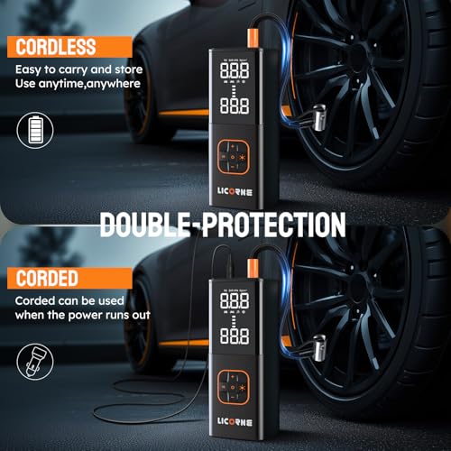 Tire Inflator 5x 180 PSI cordless inflator with digital pressure (12 Count)