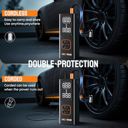 Tire Inflator 5x 180 PSI cordless inflator with digital pressure (12 Count)