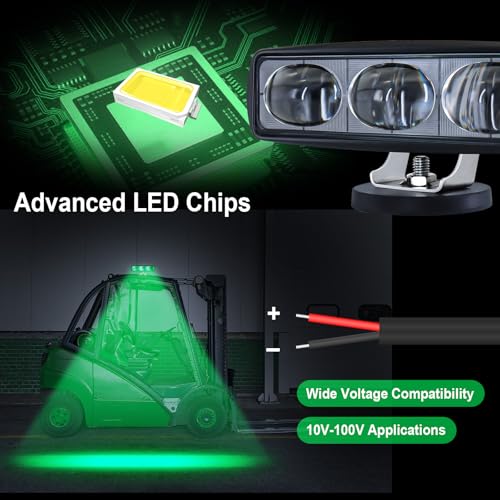 LED Green Line Forklift Safety Light Warehouse Hazard Warning (2 Count)