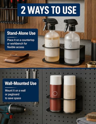 2 Pack Spray Bottle Holder Wall Mount (2 Count)