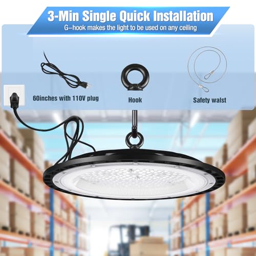 6 Pack 300W UFO Led High Bay Light Fixture (6 Count)