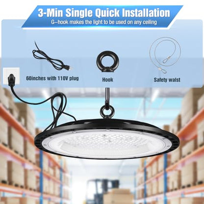 6 Pack 300W UFO Led High Bay Light Fixture (6 Count)