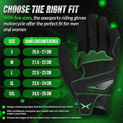 Breathable Motorcycle Gloves for Men with TPR & Kevlar Palm Protection Hard Knuckles Touchscreen