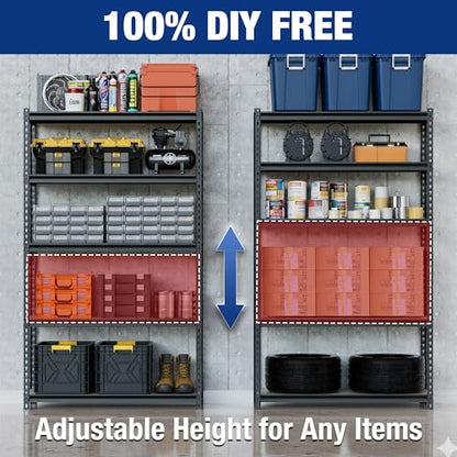 5 Tier Black Shelving with Board