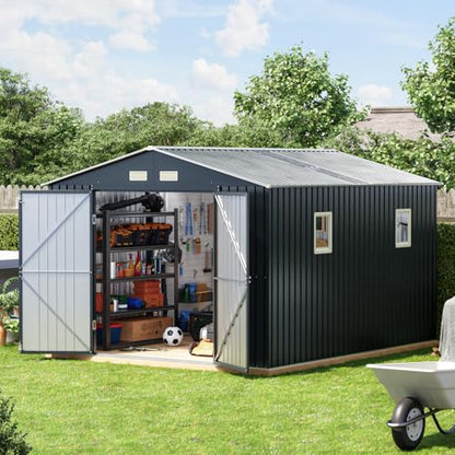 10 x 12 FT Metal Storage Shed for Backyard