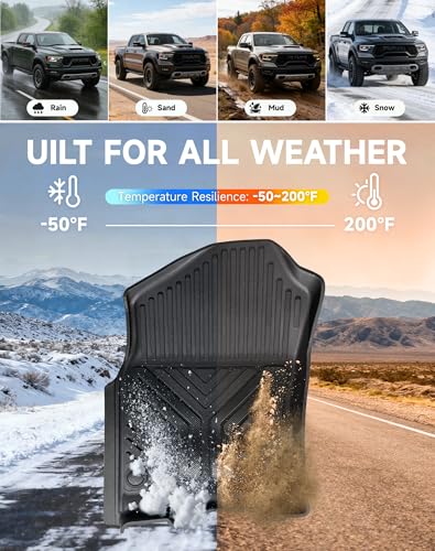 Premium Color TPE Floor Mats for Ram 1500 Crew Cab 2019