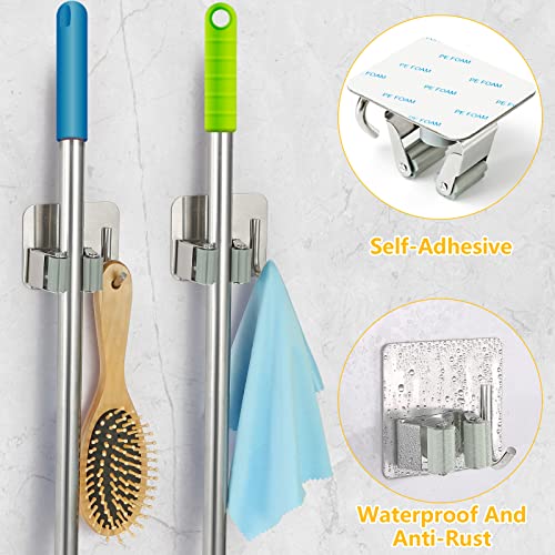 Stainless Steel Broom Holder (4 Count)