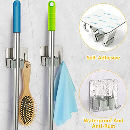 Stainless Steel Broom Holder (4 Count)
