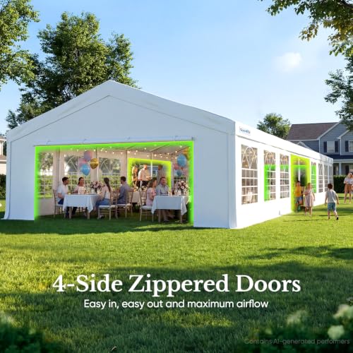 20x60 Heavy Duty Party Tent Outdoor Canopy with Church Windows