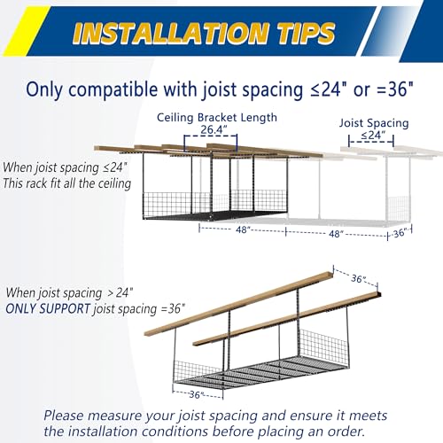 Garage Ceiling Storage Racks with Side Panels