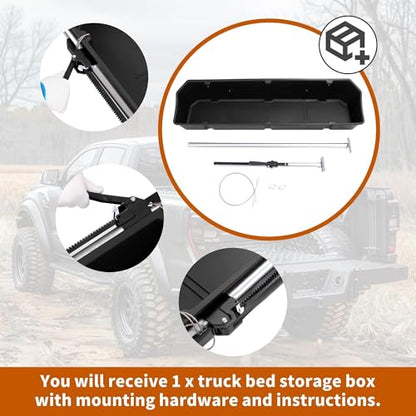 Full Size Truck Bed Storage Box Compatible with Ford Chevrolet GMC Dodge Ram Toyota Nissan Universal 55 Inch