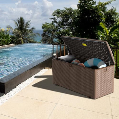 180 Pro Gallon Waterproof Outdoor Storage Bin Resin Deck Box for Patio