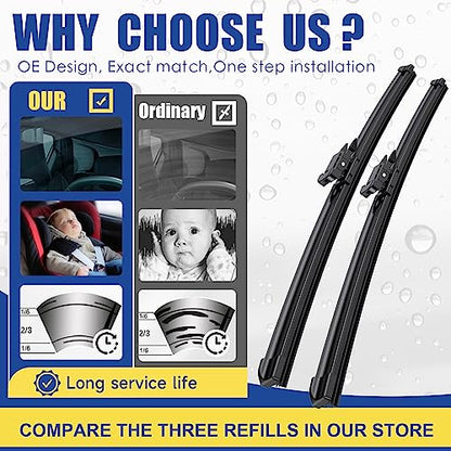 Front Wiper Blades 26"+26" Replacement for Audi Q7 q7 2007