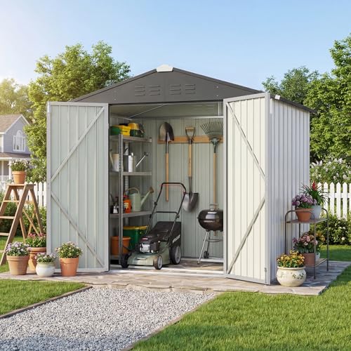 6x4 FT Outdoor Storage Shed with Floor Frame